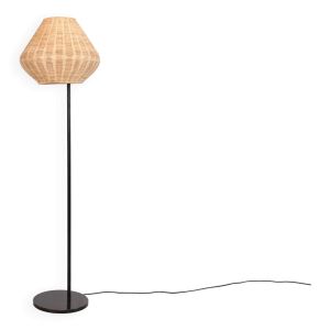 Lampadaire Louis Poulsen avec abat-jour en osier par Per Iversen, années 1960