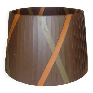 Abat-jour tissu marron vert et orange, 36 cm