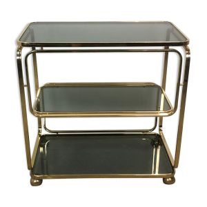 Table roulante en métal doré design italien 80