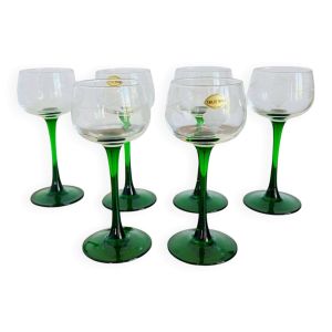 6 verres à vin blanc d alsace taillés main neufs