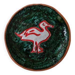 Assiette décorative en céramique au décor de canard