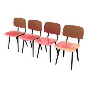 Ensemble vintage de 4x chaises Friso Kramer Revolt Ahrend de Cirkel design néerlandais