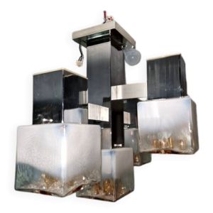 Sciolari - Lustre suspension - Modèle Cube à 5 lumières