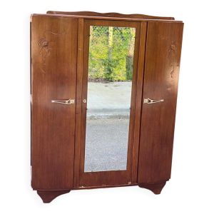 Armoire art déco avec porte miroir 145cm