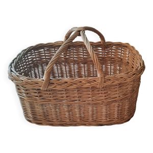 Grand panier ancien en osier