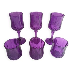 Verres Cristal d’Arques Longchamp violet