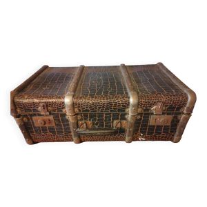Ancienne valise 1930 effet crocodile