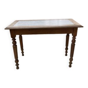 Table bistrot en noyer et marbre1890