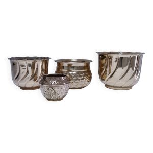quatre cache-pot laiton vintage
