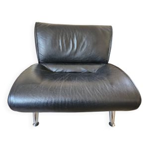 Fauteuil Steiner en cuir griainé noir