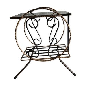 Ancien gueridon table d'appoint vintage en fer forge