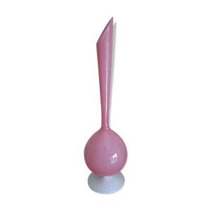 Vase opaline rose base blanche