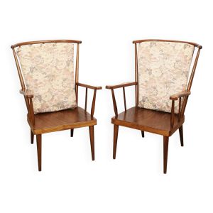 Paire de fauteuils Éventail signés Baumann 89