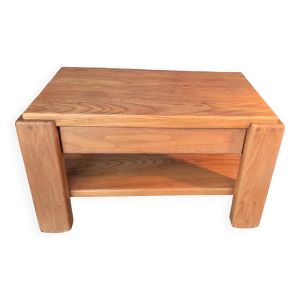 Table de chevet en orme massif 1960/1970