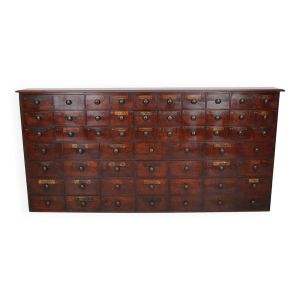 Armoire d'apothicaire / commode à tiroirs en bois dur antique, Angleterre, XIXe siècle