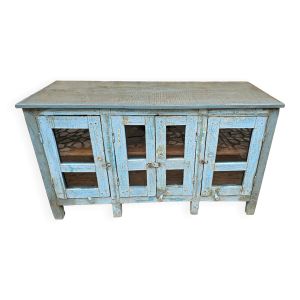 Ancien buffet vitré en teck birman