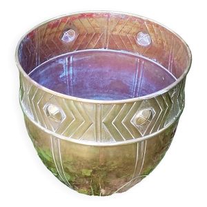 Cache pot en laiton ancien