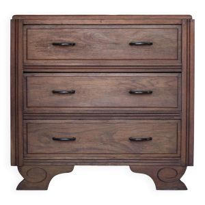 Commode bois 3 tiroirs, meuble de rangement, meuble ancien, art déco