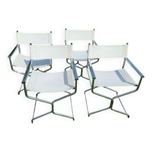 4 fauteuils cuir charme vintage metteur en scène
