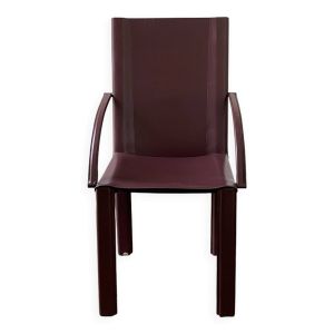 Fauteuil en cuir conçu par Carlo Bartoli pour Matteo Grassi