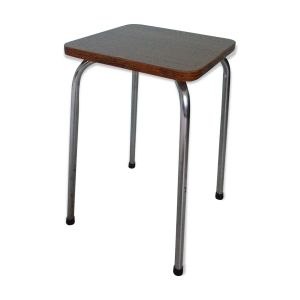 Tabouret en formica marron strié noir, années 70