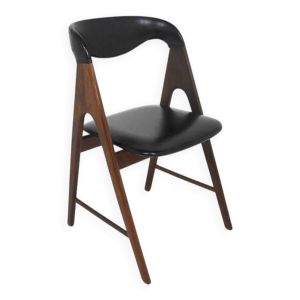 Chaise scandinave en teck en skaï, Danemark, 1960