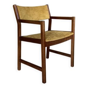 Fauteuil vintage danois de Borge Mogensen velours jaune