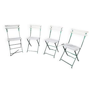 Lot de 4 chaises bistrot pliante en fer forgé