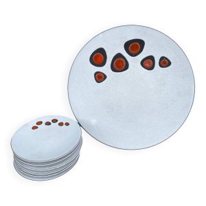 6 assiettes à gâteaux 1 grande assiette à gâteau MCM Dutch Art Ceramic