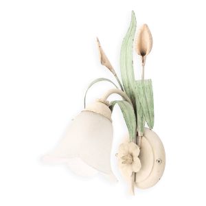 Applique murale tulipe en avec feuilles et fleurs, années 80