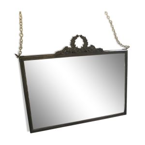 Miroir laiton avec chainette 29x25cm