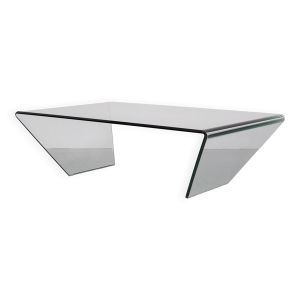 Table basse en verre courbé des années 1980, Italie