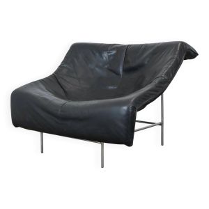 Fauteuil Butterfly vintage en cuir avec structure en acier par G. van den Berg, Montis