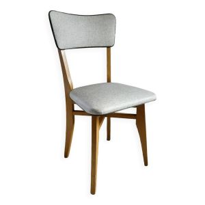 Chaise de bistrot des années 60, en bois et Skaï