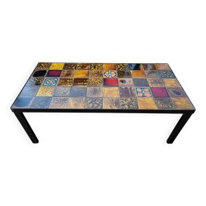 Table basse Roche Bobois en céramique Francaise  1970 Vintage