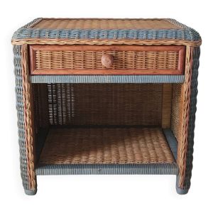 Table de chevet en osier vintage