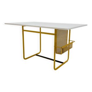 Bureau, table à dessin, table d'architecte jaune, 1980