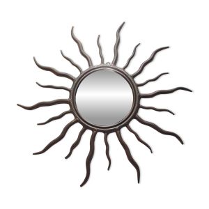 Miroir soleil en fer forgé massif