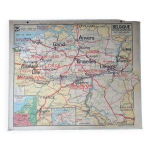Ancienne carte Vidal Lablache : Belgique.