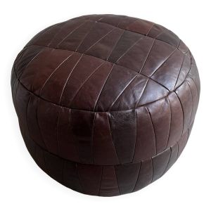 Pouf / pouf patchwork marron foncé vintage