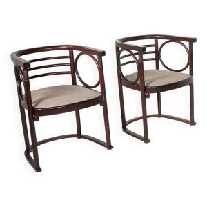 Paire de fauteuils Fledermaus par Joseph Hoffman, Vienne, années 1900
