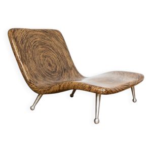 Chaise rétro en noix de coco par Clayton Tugonon pour Snug, années 2000