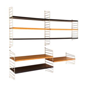 Étagère murale vintage / système mural par Nisse Strinning pour String AB – Suède, fabriqué dans les années 60