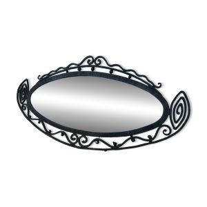 Miroir biseauté, fer forgé martelé, art déco, Années 20 30