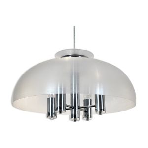 Suspension Doria chrome et lucite dome