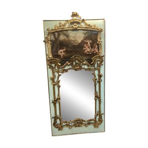 Ancien Miroir trumeau à décor de putti