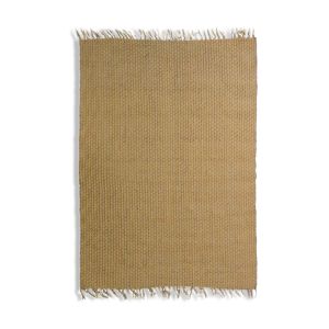 Tapis en jute et coton jaune 120 x 170 cm