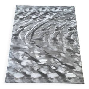 Tableau art abstrait tons gris argent ''Les ronds dans l'Ô