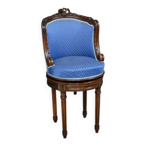 Chaise de Harpiste Pivotante en Hêtre, style Louis XVI – Début XXe