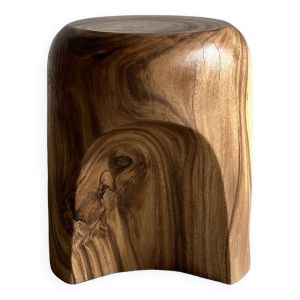Bout de canapé, tabouret ou table d'appoint monoxyle en suar massif